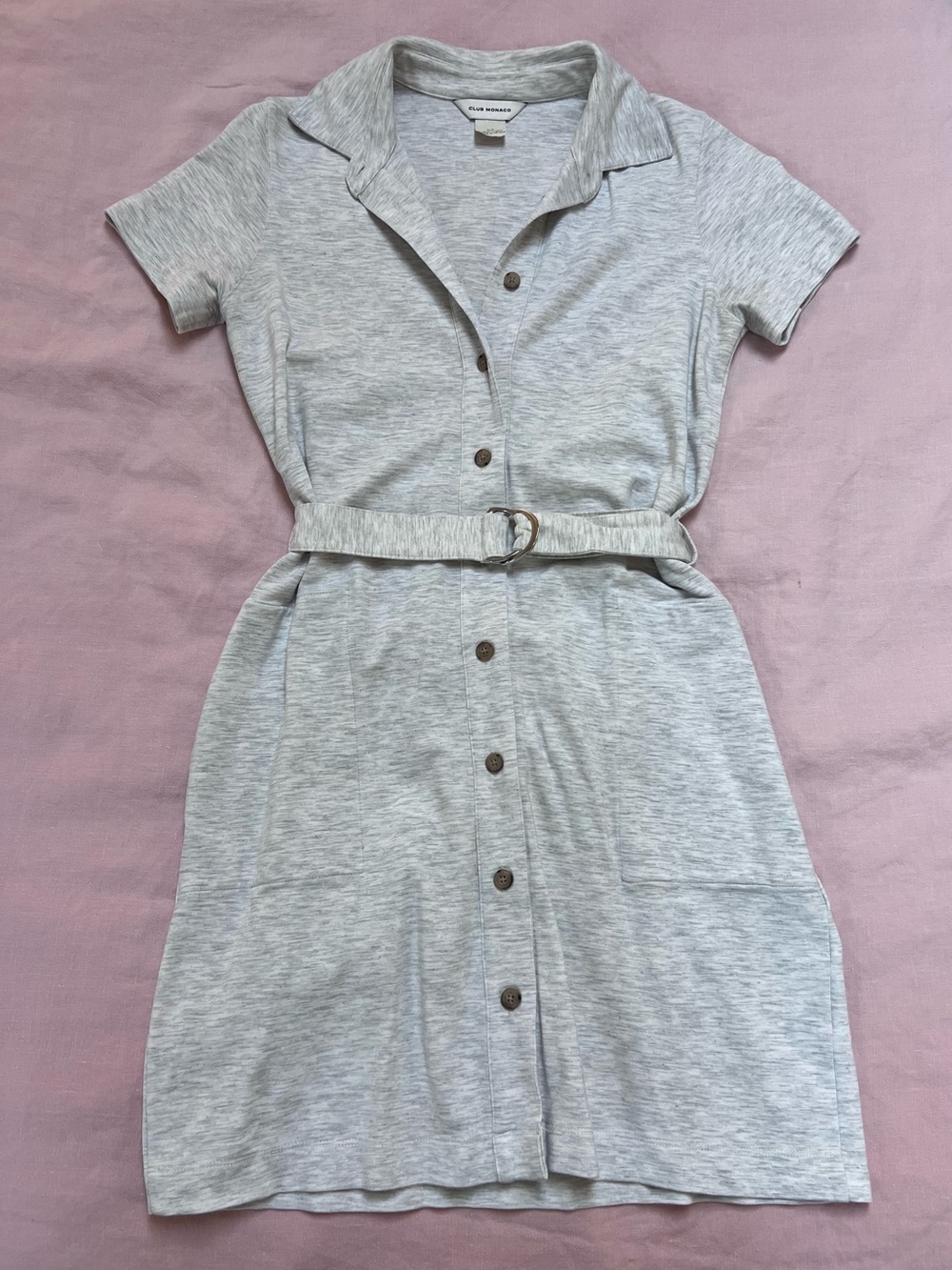 Club Monaco Gray Belted Mini Dress. Size S